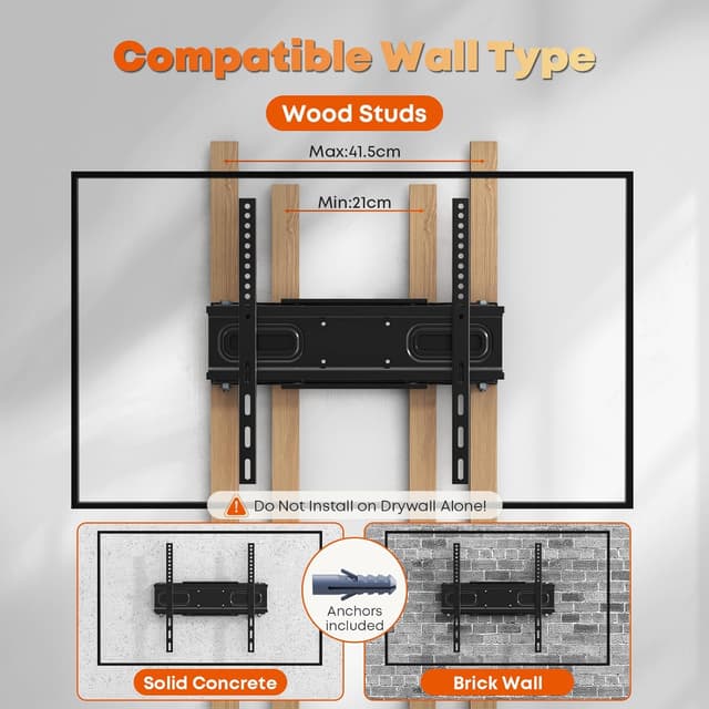 Detalle de TV Wandhalterung schwenkbar & neigbar (32–70 Zoll, bis 50 kg, VESA bis 400x400) mit Doppelarm-Design