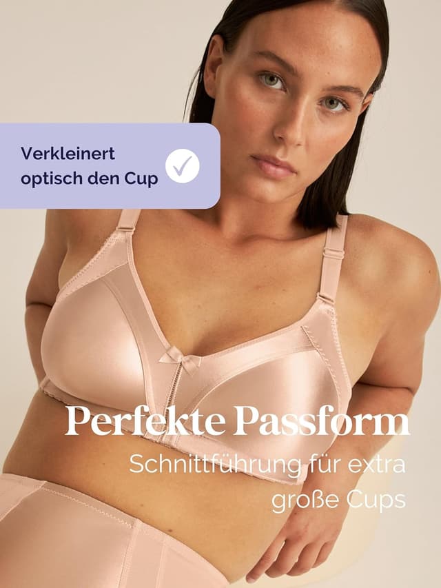 Detalle de Naturana® Minimizer BH ohne Bügel (Cup B–G) – optisch kleinere Cups & bequeme breite Träger