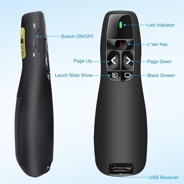 Thumbnail 6 de Presenter wireless ergonomico per slide 2.4GHz