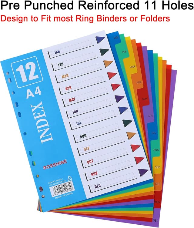 Detalle de A4 1-12 month dividers 10 pack