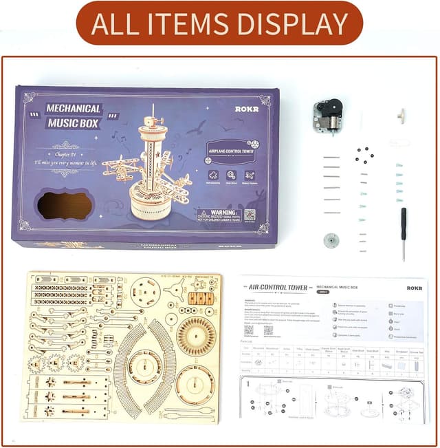 Thumbnail 5 de ROKR Airplane Control Tower wooden model