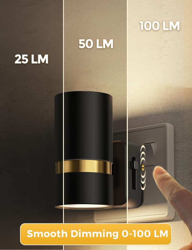 Detalle de LOHAS-LED Night Light Plug-in Wall (2 Pack) with Dusk to Dawn Sensor and Adjustable Warm White Brightness (3000K)