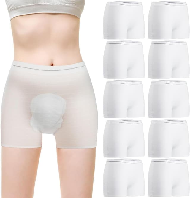 Detalle 2 de ACWOO Postpartum Disposable Knickers (10 pack) – high-waist mesh pants for C-section recovery, travel, period & incontinence