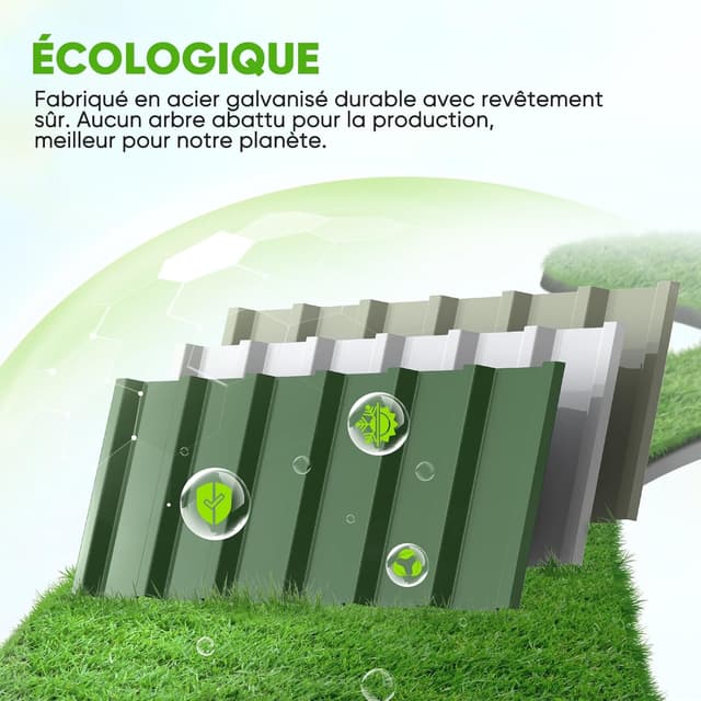 Detalle de Jardinière surélevée galvanisée KING BIRD 256,5 x 91,4 x 45,7 cm : 2 méthodes d’installation