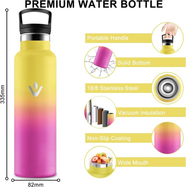 Detalle 2 de Mujigaga botella acero inoxidable 1 L a prueba de fugas