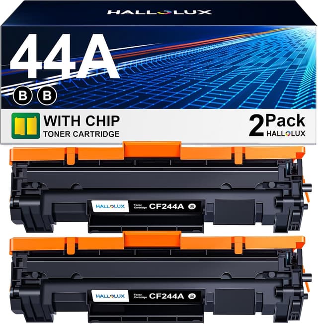 Detalle de HALLOLUX CF244A 44A Black Toner Cartridges (Compatible) for HP CF244A – 2-Pack for LaserJet Pro M15 & M28 Series