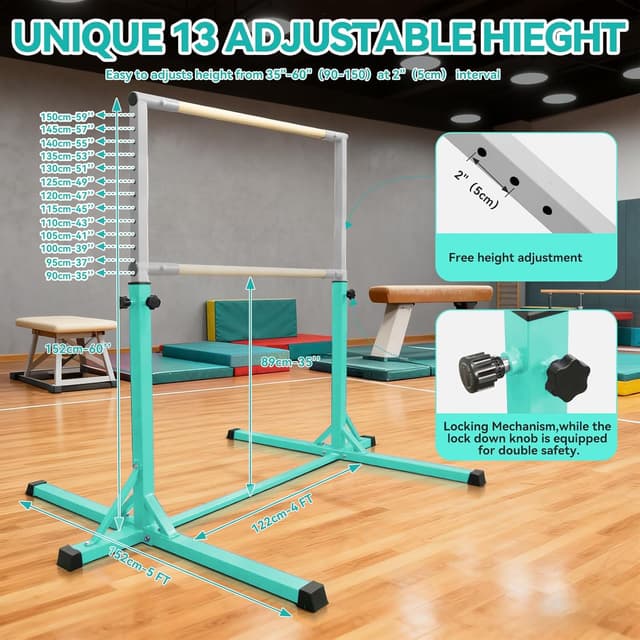 Detalle 1 de Reckstange Kinder Indoor Outdoor – Turnreck mit 13 Höhen