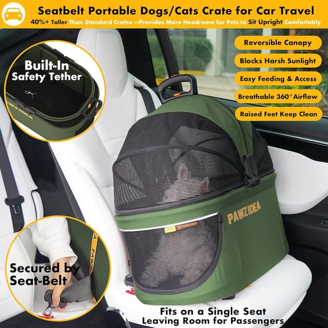 Detalle de PAWZIDEA 4-in-1 pet stroller, 10 lb foldable