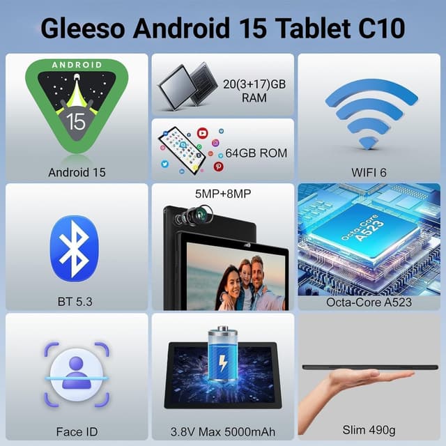 Detalle 2 de Gleeso C10 10 Inch Android Tablet