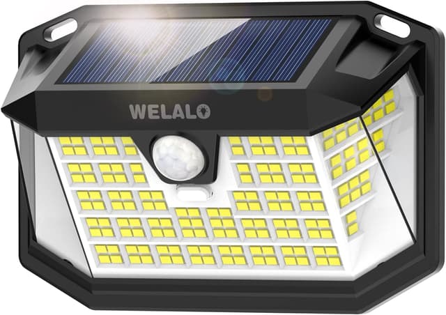 Detalle de WELALO Solarlampen für Außen mit Bewegungsmelder – 188 LED Solarleuchte (IP65) mit 3 Modi