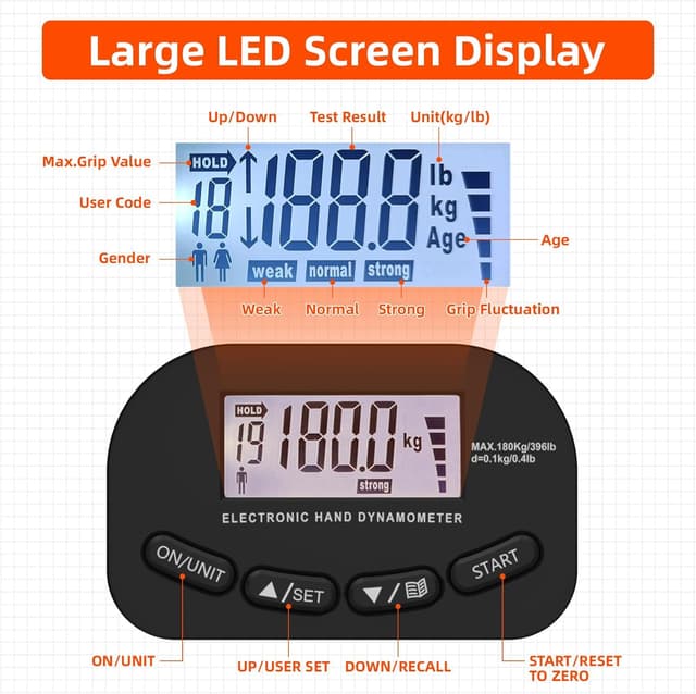 Detalle 2 de inaepeak Entrenador de fuerza de agarre 180 kg
