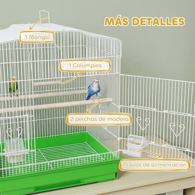 Thumbnail 4 de PawHut Jaula para Pájaros 46,5x36x59 cm