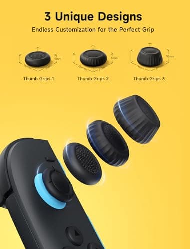 Detalle de JSAUX Grips para Nintendo Switch 2: tapones para palancas con agarre mejorado (negro, 3 pares)
