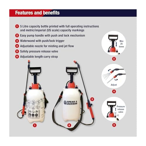 Detalle 2 de Spear & Jackson 5LPAPS Pulverizador 5 L