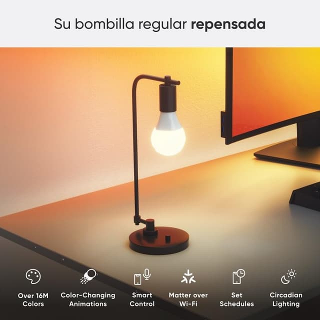 Detalle 2 de Nanoleaf Bombillas LED E27, WiFi RGB, pack de 4