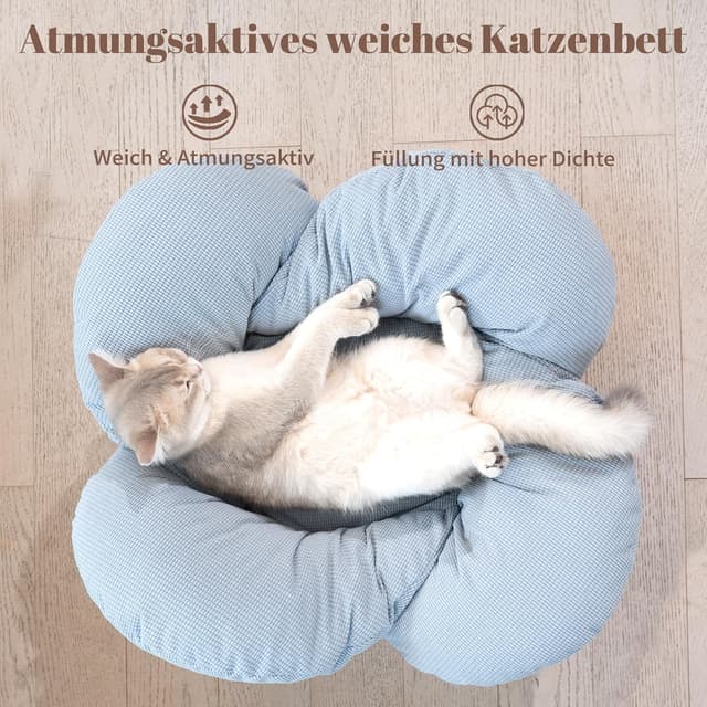 Detalle de CheerPals Katzenbett Blumenform 55 cm