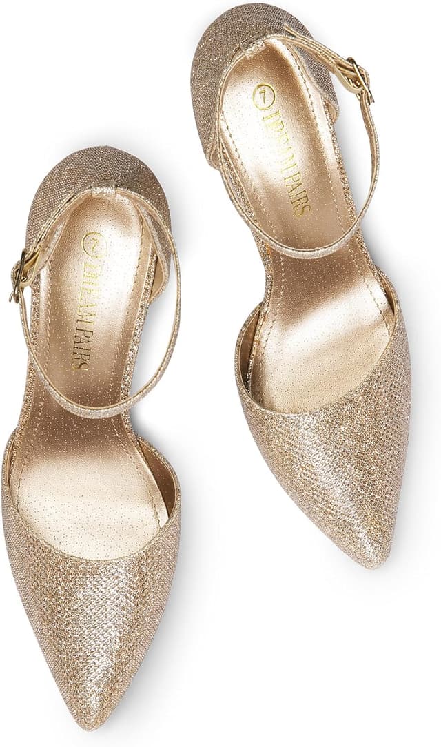 Detalle 2 de DREAM PAIRS Escarpins femme à bout pointu et talon aiguille de 10 cm avec bride cheville