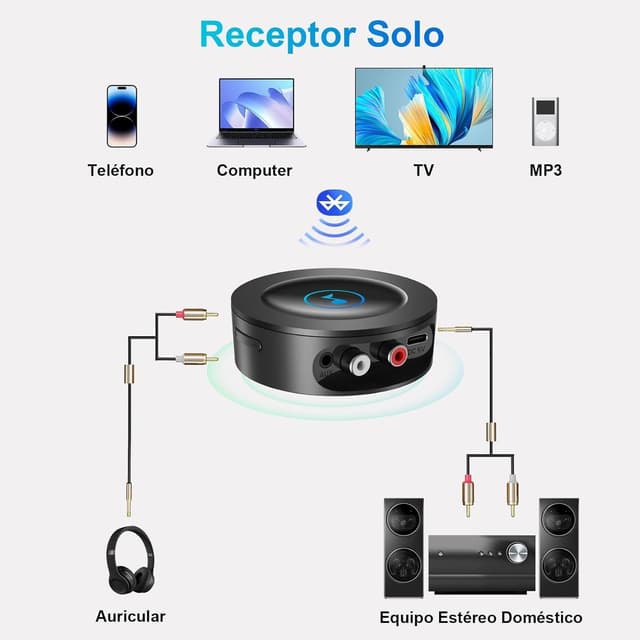 Detalle de Bluetooth 5.2 Receiver for home stereo streaming