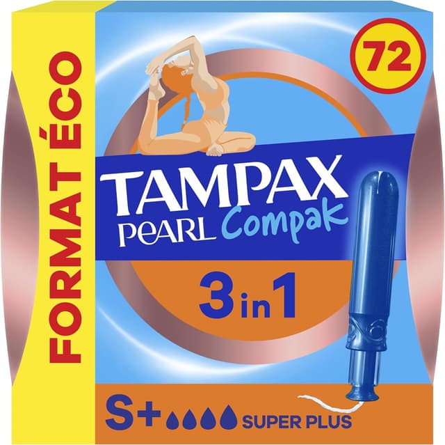 Imagen de Tampax Compak Pearl 72 tampons Super Plus 🩸 en OfertitasTOP