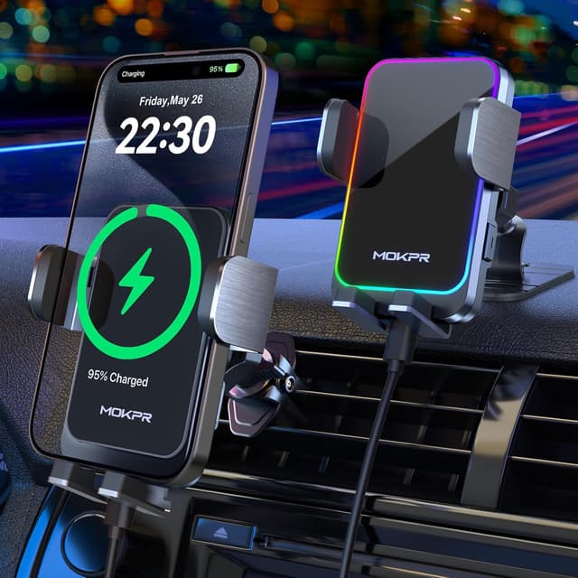 Detalle de MOKPR 15W Handyhalterung Auto mit induktivem Laden