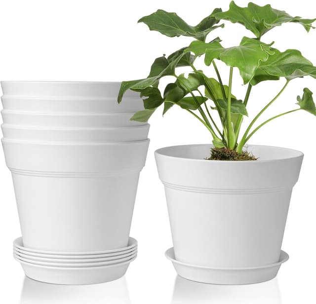 Detalle de T4U 17.5cm plastic plant pots 6 pack