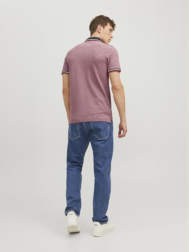 Detalle 2 de JACK & JONES Jjepaulos Polo hombre talla L rojo 🌟
