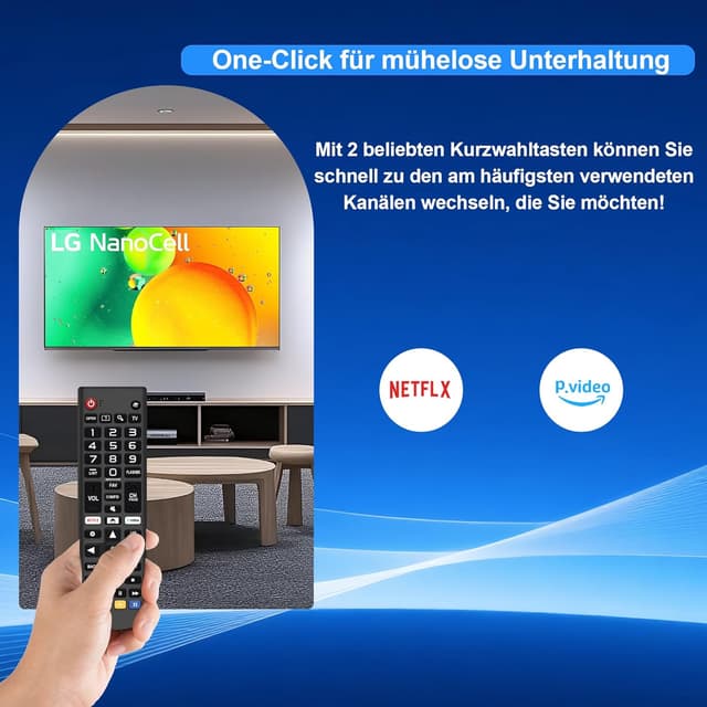 Detalle de Universalfernbedienung (Pack of 2) Ersatz für LG Smart TVs AKB75095307 per IR