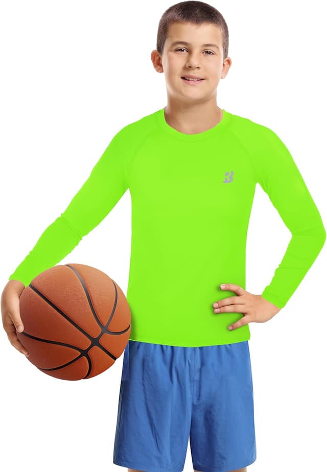 Detalle 2 de Roadbox Boys Base Layer Tops (1–2 Pack) – Kids Compression Shirts Long & Short Sleeve for Football and Sports