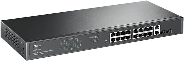 Detalle de TP-Link TL-SG1218MP 18-Port Gigabit PoE+ Switch with 250W PoE Budget, 2 Uplink Gigabit + 2 Combo SFP Slots