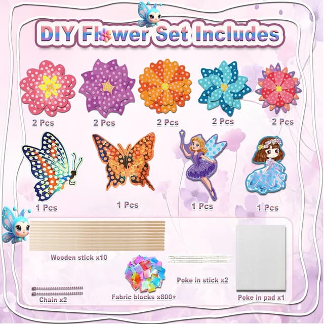 Detalle de JRD&BS WINL Poke-in Flower Bouquet DIY craft kit for kids (age 3+)