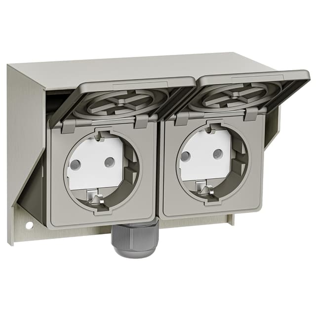 Detalle 2 de Aufputz Steckdose PIWI außen IP44, 2-fach