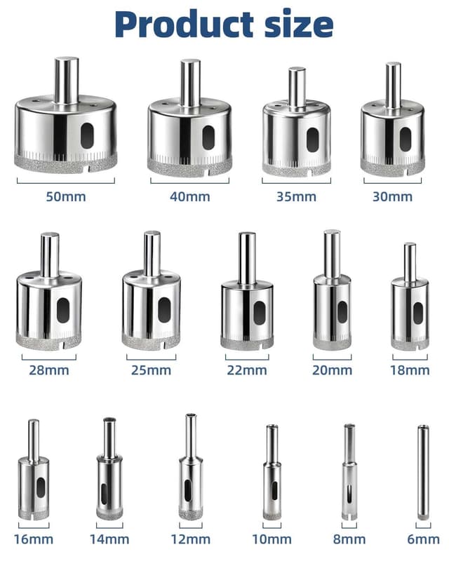 Thumbnail 5 de Diamond Drill Bit Set 15-Piece tile hole saw kit ๐