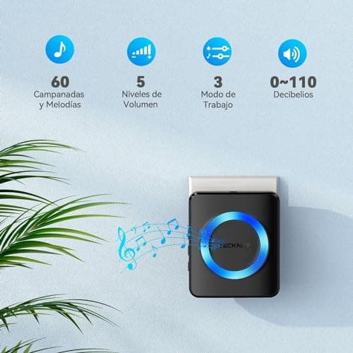 Detalle de TECKNET Timbre inalámbrico IP65 400 m