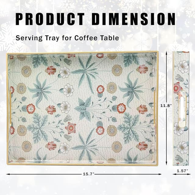 Detalle 2 de Leemxiiny Rectangle Serving Tray with Handles 🍽