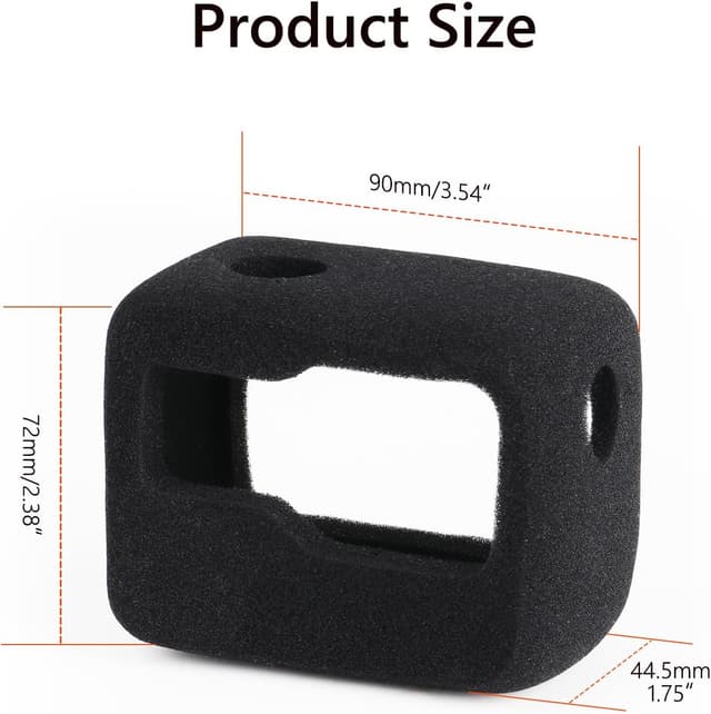 Detalle de HSU 2-Pack Foam Windslayer for Insta360 Ace Pro 2 (wind noise reduction housing)