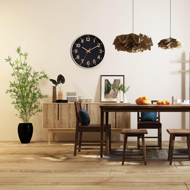 Thumbnail 3 de 12 Inch Wall Clock Silent – Modern Gold 🕰