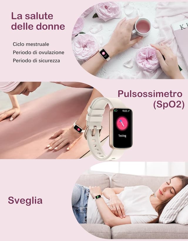 Thumbnail 6 de SHANG WING Smartwatch Donna con cardio, SpO2 e notifiche WhatsApp/Chiamate (Android e iOS) – Impermeabile IP68