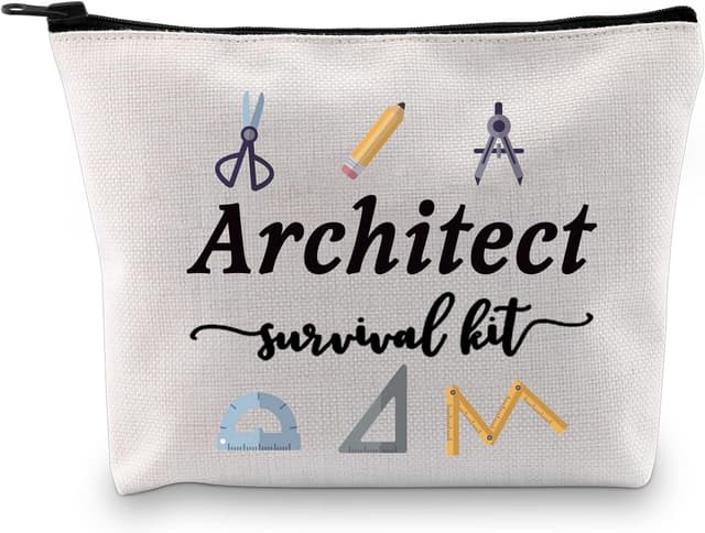 Detalle de JTOUK Architecture Student Gift Architect Survival Kit Zip Pouch Makeup Bag (Survival Kit Architect Bag EU)