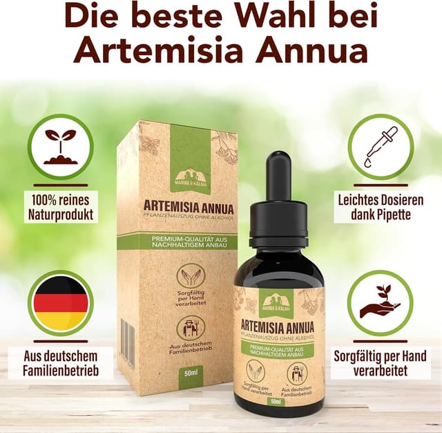Detalle 2 de Premium Artemisia-Annua-Auszug 50 ml – alkoholfrei, 100% reines Naturprodukt