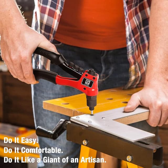 Thumbnail 6 de GIANTISAN Pop Rivet Tool Kit Rivet Gun with 200 Aluminum Rivets and 4 Drill Bits