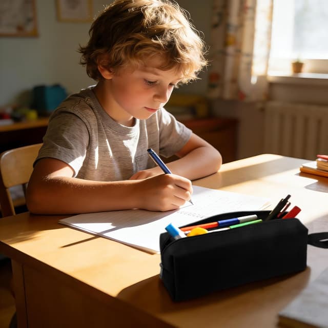 Thumbnail 6 de wonsar Federmäppchen Mäppchen Federtasche (Grau) – schlankes Stifteetui für Schule, Büro und Reise