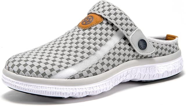 Detalle de Clogs Hausschuhe für Herren & Damen – atmungsaktive Pantoletten mit klappbarem Rückriemen