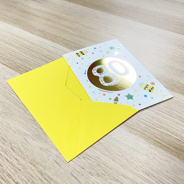 Thumbnail 1 de ARKRAFT Tarjeta de cumpleaños 80 años con brillo y acabado oro 🎂