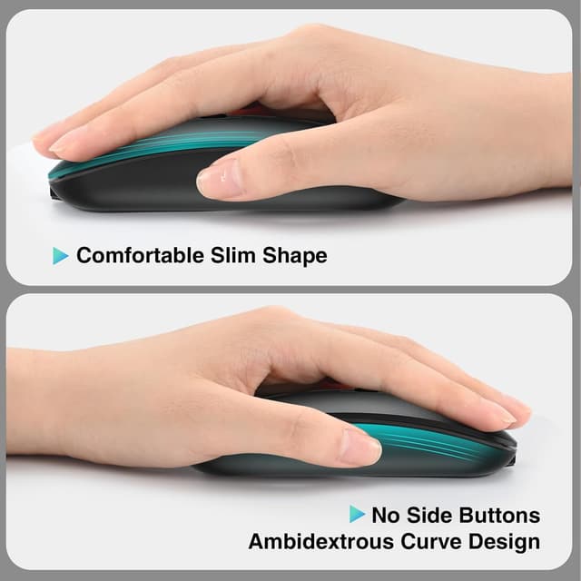 Detalle 2 de cimetech Bluetooth Maus Kabellos Dual Mode (BT 5.1 + 2.4G) – wiederaufladbar, leise & ultraflach