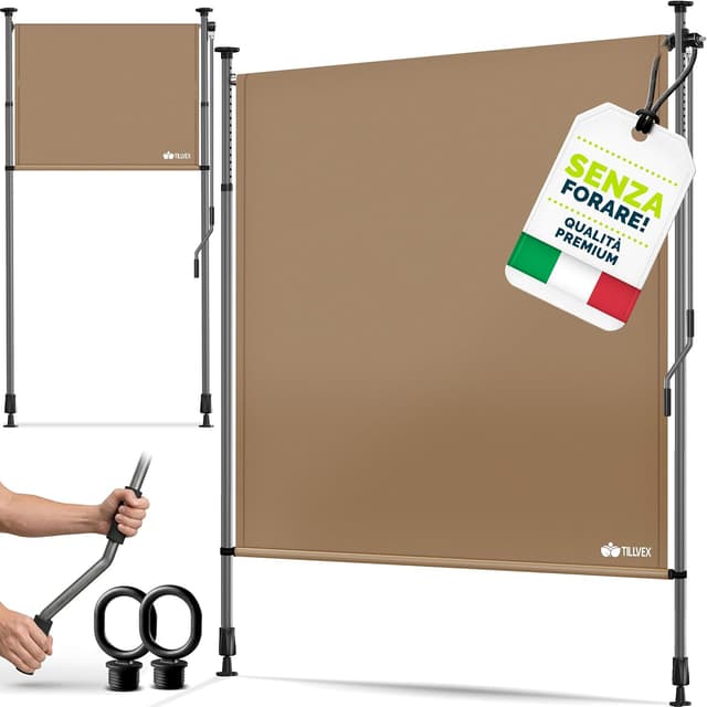 Imagen de tillvex Tenda da Sole Verticale 100x310 Taupe en OfertitasTOP