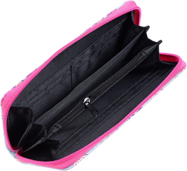 Detalle 2 de DonDon portafoglio borsellino da donna con cerniera e motivi unicorni