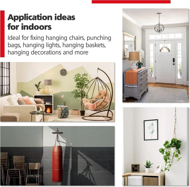 Detalle de RAVN HAMAN 6er Set Karabiner-Haken 8 x 80 mm mit Schnappverschluss (bis 230 kg) aus verzinktem Stahl