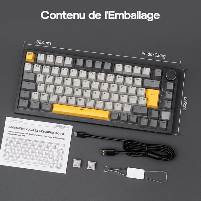 Thumbnail 6 de EPOMAKER AK820 Pro clavier mécanique 75%
