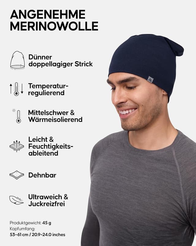 Detalle 2 de Merino Laufmütze von Danish Endurance mit 80% Wolle