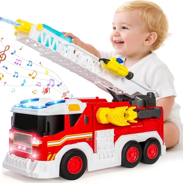 Imagen de 15" Large Fire Truck Toy for Kids with Ladder en OfertitasTOP